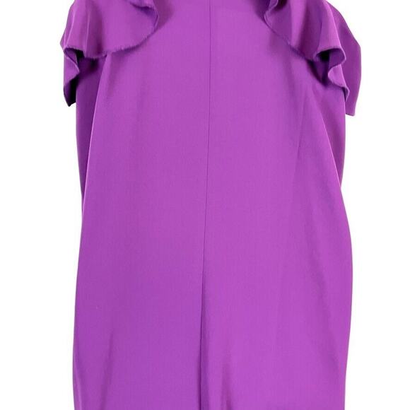 Ann Taylor Loft Petites Womens Purple Ruffle Sleeveless Casual Mini Dress sz M P - Picture 13 of 16